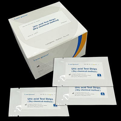 CE Approved Dry Chemistry Ananlysis Test Strip For Uric Acid Only 20μL Of Blood Sample Get Result In 90 Seconds