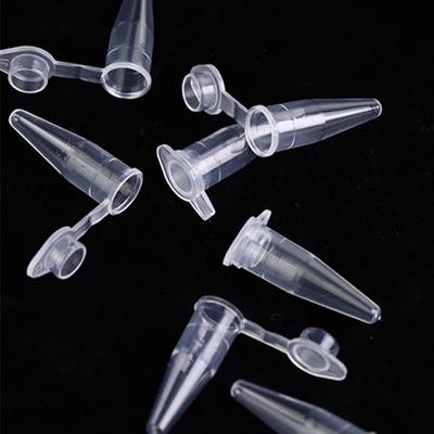 Transparent PCR Consumables 0.6ml PCR Single Tube With Flat Caps