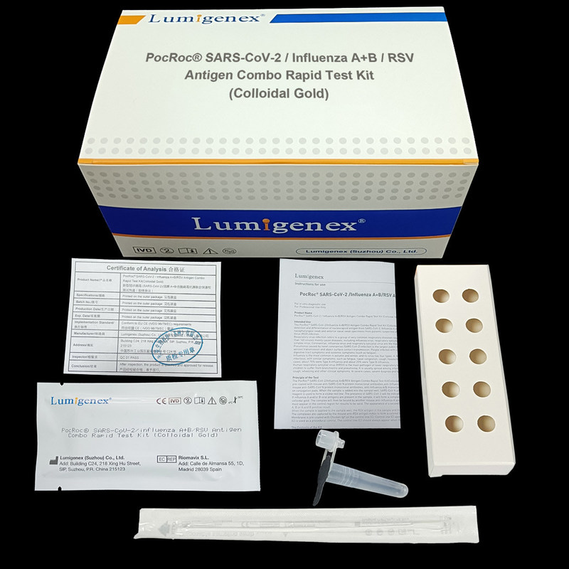 SARS-CoV-2 / Influenza A+B/RSV Antigen Combo Rapid Test Kit Colloidal ...