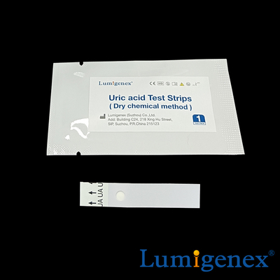 CE Registered 20μL Fingerstick Blood Specimen Uric Acid Test Strips With Dry Chemistry Analyer