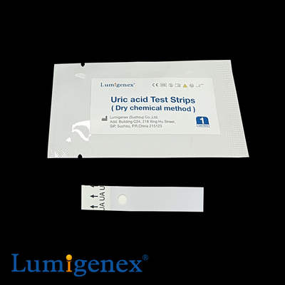 CE Approved Dry Chemistry Ananlysis Test Strip For Uric Acid Only 20μL Of Blood Sample Get Result In 90 Seconds