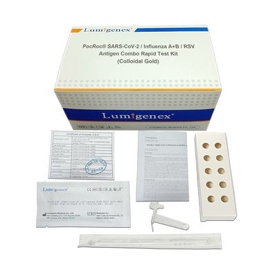 Influenza A+B / RSV Antigen Combo Rapid Test Kit Covid-19 Colloidal Gold Test Cassette For Home Use