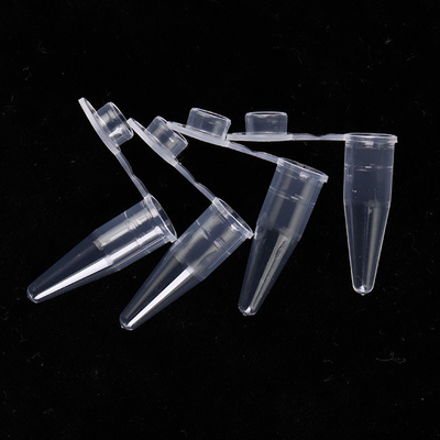 Transparent PCR Consumables 0.6ml PCR Single Tube With Flat Caps