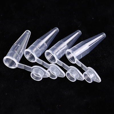 Transparent PCR Consumables 0.6ml PCR Single Tube With Flat Caps